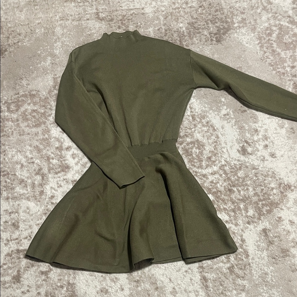 Elegant Olive Green Women's Dress